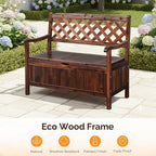 VINGLI Outdoor Storage Bench, Large Wood Deck Box - Image 5