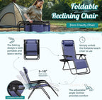 Homall Zero Gravity Chair Patio Folding Lawn Outdoor Lounge Gravity Camp - Image 7