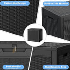 Outdoor Storage Box, 31 Gallon Resin Deck Boxes Outdoor Waterproof - Image 5