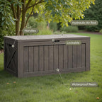 Flamaker Resin Deck Box 120 Gallon Waterproof Large Outdoor Storage Box | - Image 4