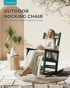 Oversized Outdoor Rocking Chairs Set of 2, 380lbs Heavy-Duty Large Patio Rocker - Image 7