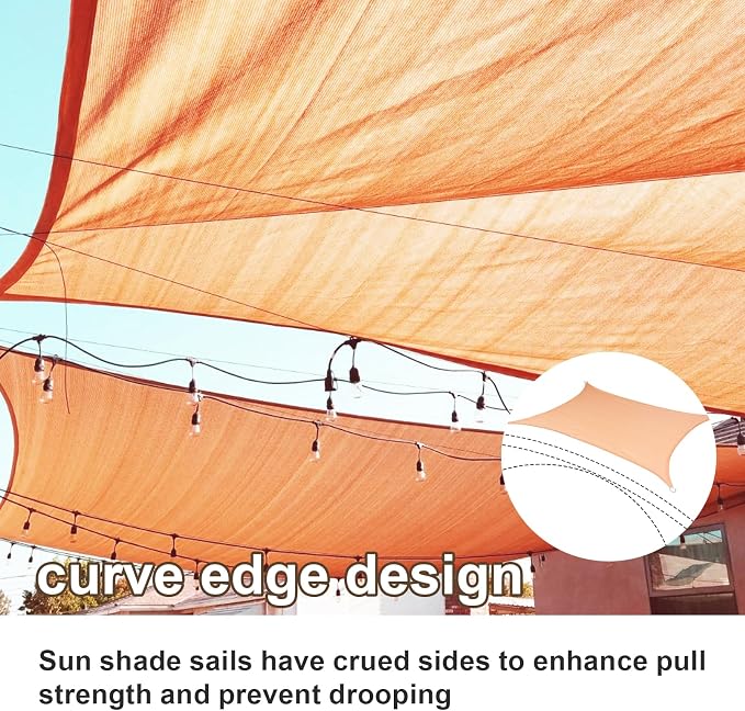 Sun Shade Sail 14'x24' Peach Fuzz Rectangle Custom Size | 95% UV Block - Image 2