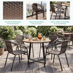 JEAREY Outdoor Patio Rattan Dining Chairs Set of 4, All Weather Stackable - Image 4