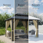 Outdoor Curtains W52 x L95 Inch Cream Beige, 1 Panel | Waterproof Light - Image 5