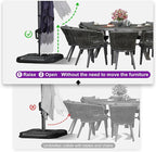 PURPLE LEAF Patio Telescopic Umbrella 11.5' x 11.5' Up Down Lifting Navy | - Image 5