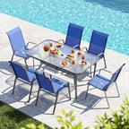 MAMIZO Patio Dining Chairs, Stackable Textilene Chair Set of 6, - Image 9