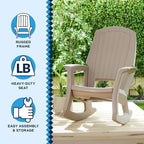 Rockaway Heavy Duty All Weather Patio or Deck Rocking Chair, Taupe | - Image 5