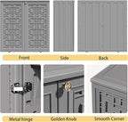 ZZM HDPE Outdoor Storage Shed, Outdoor Plastic Storage Cabinet, Horizontal - Image 6