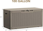 Devoko 100 Gallon Waterproof Resin Deck Box, Large Outdoor Storage Box | Indoor - Image 6