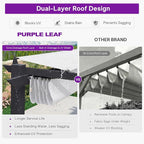 PURPLE LEAF Retractable Pergola 10' x 10' w/Double Canopy - Image 3