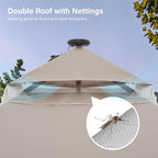 10'x10' Outdoor Gazebo with LED Lights, Metal Heavy Duty Patio Canopy Tent with - Image 4