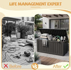 Outdoor Storage Box Waterproof, 150 Gal Gen 2 Resin Deck Box - Image 2
