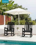Oversized Outdoor Rocking Chairs Set of 2, 380lbs Heavy-Duty Large Patio Rocker - Image 2