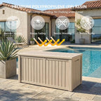 Outdoor Storage Box, 180 Gallon Waterproof Deck Box, Piston-Lift Tall Standing - Image 4