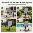 Majnesvon Outdoor Patio Chairs Set of 6, Stackable Patio Chairs, Front Porch - Image 6