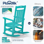 Oversized HDPE Outdoor Rocking Chair Set of 2, All-Weather, Aruba | Heavy Duty - Image 8