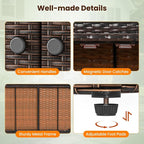 Tangkula Rattan Outdoor Storage Cabinet, Patiojoy Outdoor Cabinet - Image 7