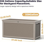 PatioZen 330 Gallon Outdoor Storage Box, Heavy Duty Resin Large Deck Box - Image 2
