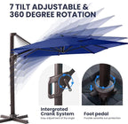 9' X 12' Cantilever Patio Umbrella Rectangular Outdoor Umbrellas | Heavy Duty - Image 4