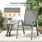 Patio Chairs Set of 6, Stackable Outdoor Dining Chairs | All Weather Dining Set - Image 8