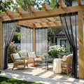 MIULEE Black Outdoor Curtain for Patio Waterproof 4 Panels 54 x 90 Inch | by MIULEE