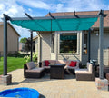 PURPLE LEAF Outdoor Pergola Retractable Aluminum 10' X 13', Turquoise Blue | by PURPLELEAF