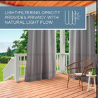 TOWN & COUNTRY BASICS Heavyweight Grommet Curtain, Cloud Grey | Light Filtering - Image 8