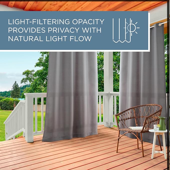 TOWN & COUNTRY BASICS Heavyweight Grommet Curtain, Cloud Grey | Light Filtering - Image 8