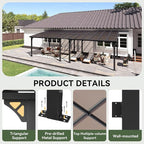 Aoxun 26’x10’ Gazebo with Aluminum Frame & Polycarbonate Panel, Outdoor Patio - Image 3