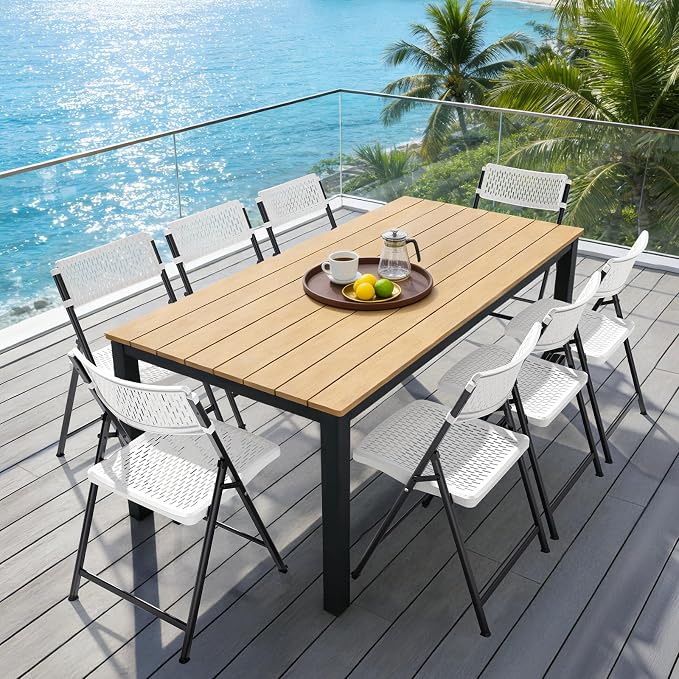 4-Pack White Folding Chairs, Mesh Plastic Seat - Image 6