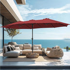 PHI VILLA 15ft Large Outdoor Patio Umbrella - Image 8