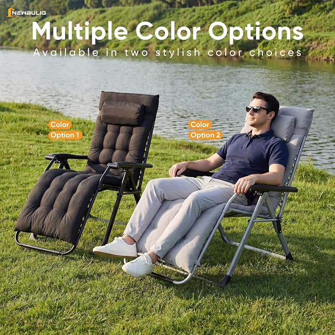 NEWBULIG Zero Gravity Chair, Folding Patio Recliner - Image 8