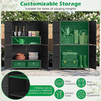 Tangkula Rattan Outdoor Storage Cabinet, Patiojoy Outdoor Cabinet - Image 3