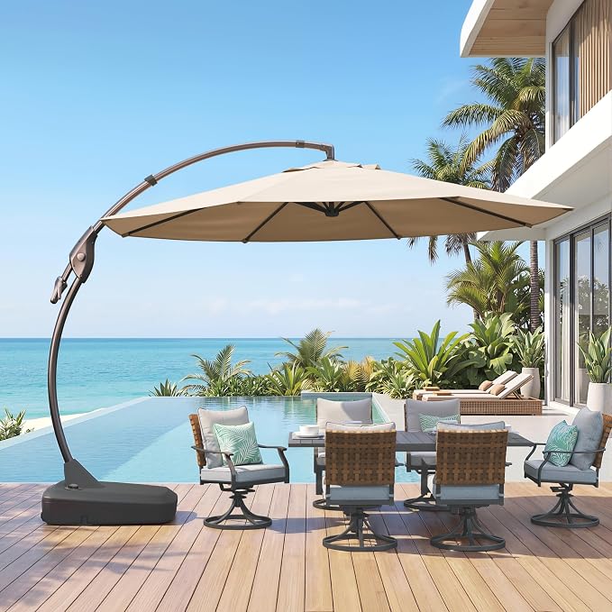Grand patio 11FT Cantilever Round Umbrella by GrandPatio