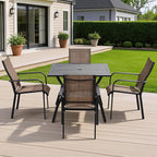 Patio Chairs Set of 4, Stackable Outdoor Dining Chairs, All Weather Breathable - Image 2