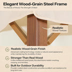 10'x10' Outdoor Gazebo, Wood Grain Frame Heavy Duty Patio Canopy Tent Shelter - Image 5