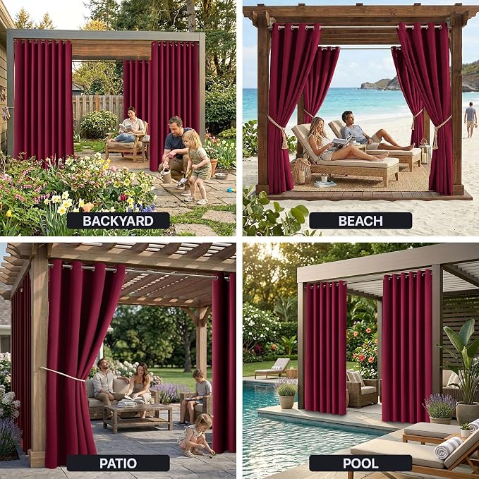 DIVA EN CAMINO DEC Outdoor Patio Curtain Waterproof Darkening Thermal Insulated - Image 9