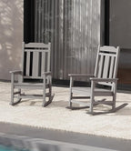 SERWALL Oversized Outdoor Rocking Chairs Set of 2, Patio Rocker, Space Gray | by SERWALL
