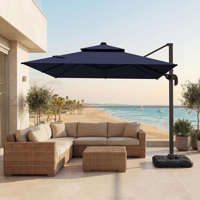 9x12 FT Patio Cantilever Umbrella by VEGOND