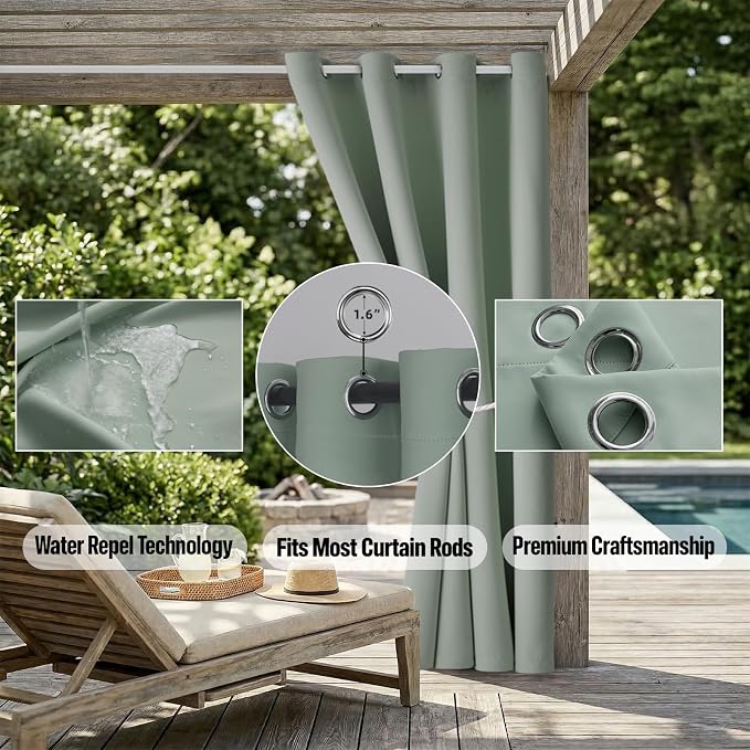 Waterproof Outdoor Curtain W105 x L108 - Image 5