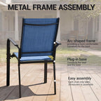 Patio Chairs Set of 4, Stackable Outdoor Dining Chairs, All Weather Breathable - Image 7