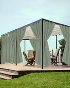 Grommet Outdoor Curtains for Patio Waterproof 8 Pcs 54x108 In Sage Green | by HolidayIdeas