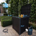 50 Gallon Waterproof Outdoor Resin Deck Box, Lockable Storage Container - Image 3