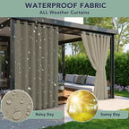 Outdoor Curtains for Patio Waterproof, 6 Drape Panels, Sun Shades | Privacy & - Image 2
