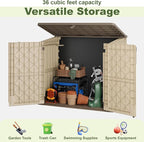 36 Cu Ft Resin Outdoor Storage Shed, Weatherproof Horizontal Outdoor Storage - Image 4