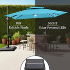 Best Choice Products 12x12ft LED Cantilever Patio Umbrella w/Base Included & - Image 6