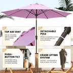 Ayge Patio Umbrella 9FT Outdoor Umbrella Patio Table - Image 2