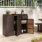 Tangkula Rattan Outdoor Storage Cabinet, Patiojoy Outdoor Cabinet - Image 9