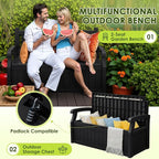 Greesum 80 Gallon Outdoor Storage Bench, Deck Box, Dark Black | - Image 4
