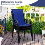 Giantex Patio Chairs Set of 2, Stackable Outdoor Dining Chairs - Image 4